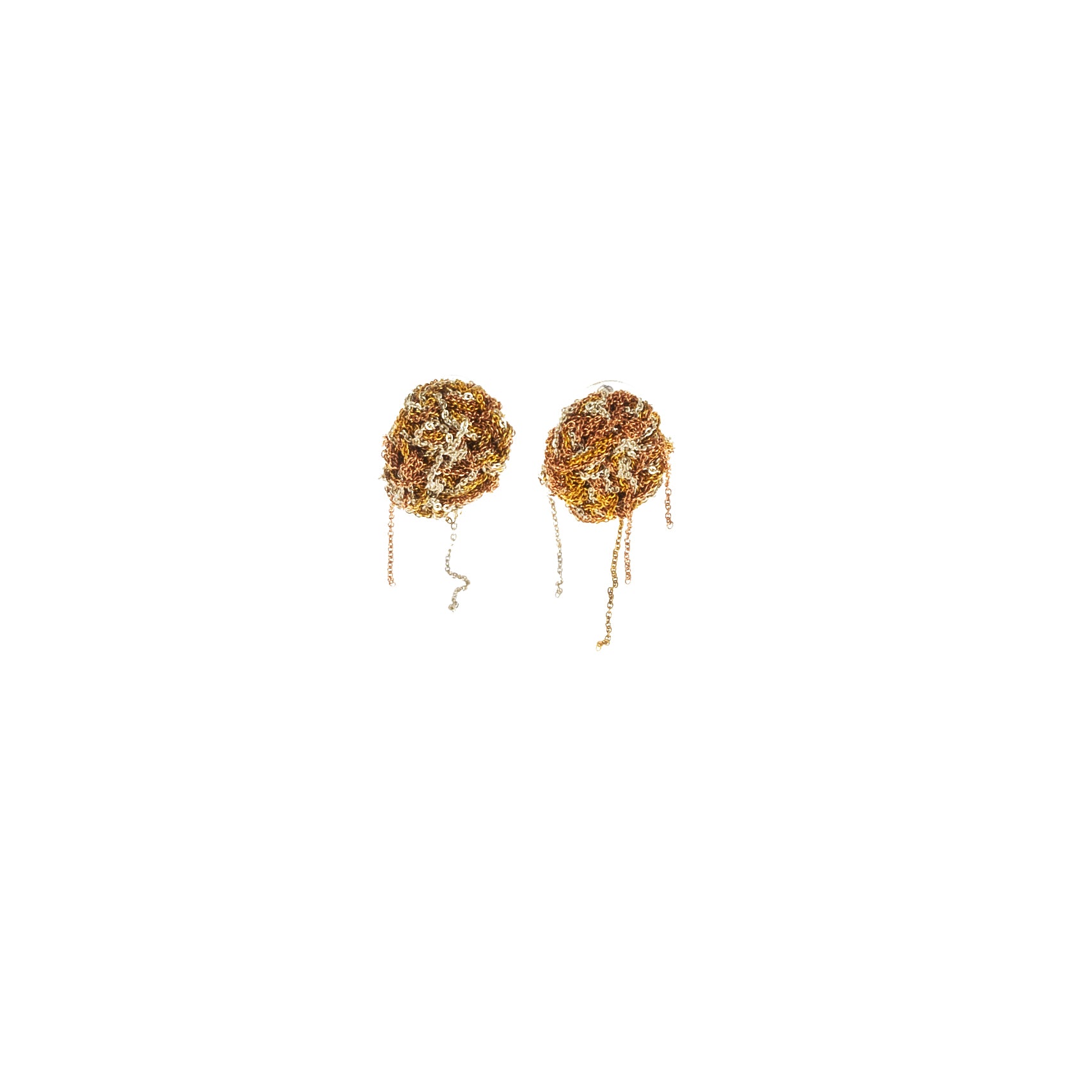 Blended Nugget Earrings in Silver, Gold, and Rose Gold