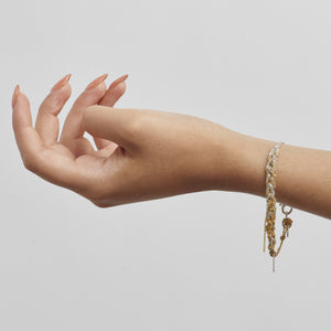 2-Tone Bare Chain Bracelet in Gold + Silver