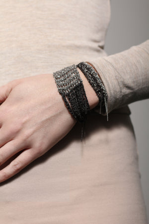 Multi Tress Mini with Push Clasp in Ash and Charcoal