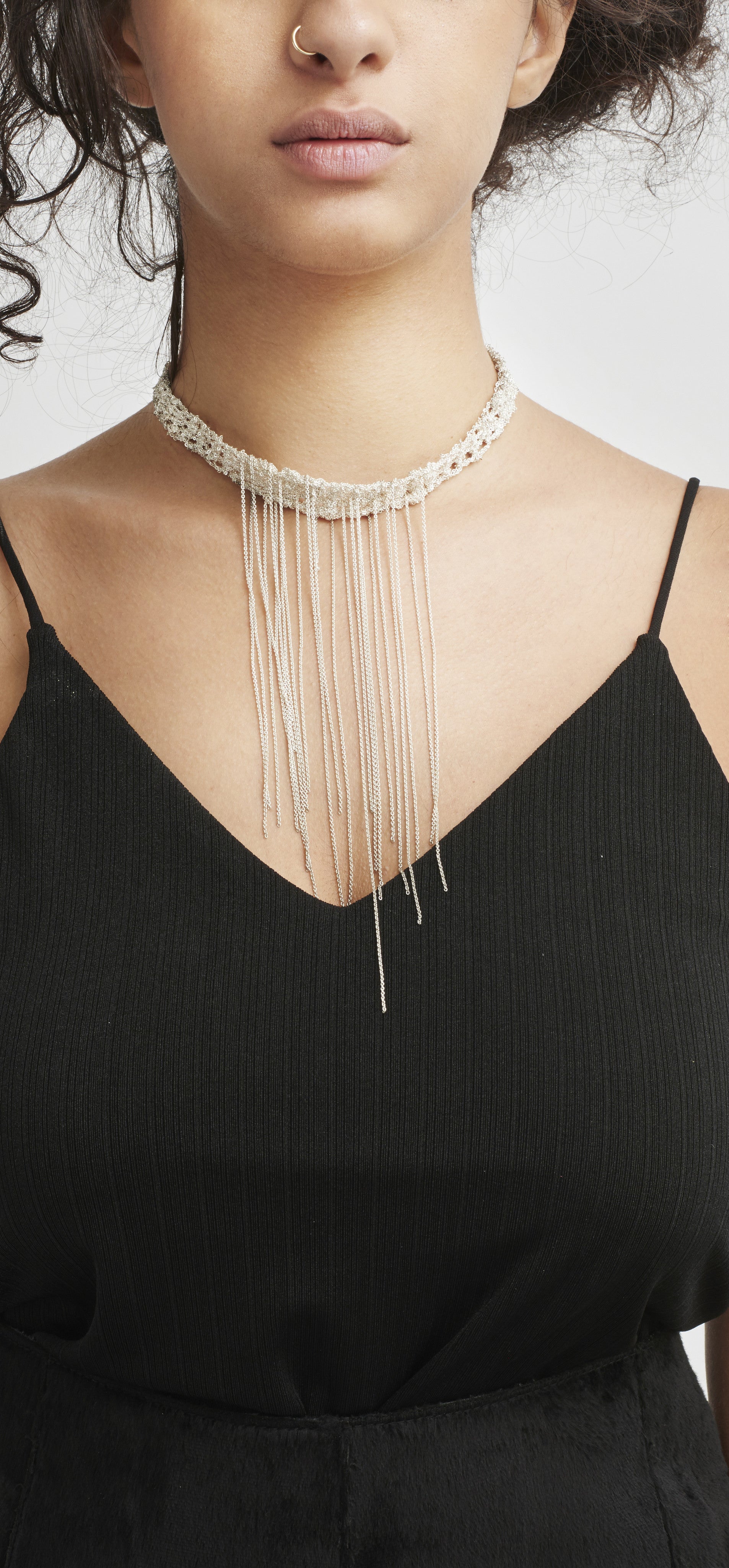 Waterfall Choker in Charcoal + Ash