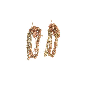 2-Tone Drip Earrings in Haze + Rose Gold