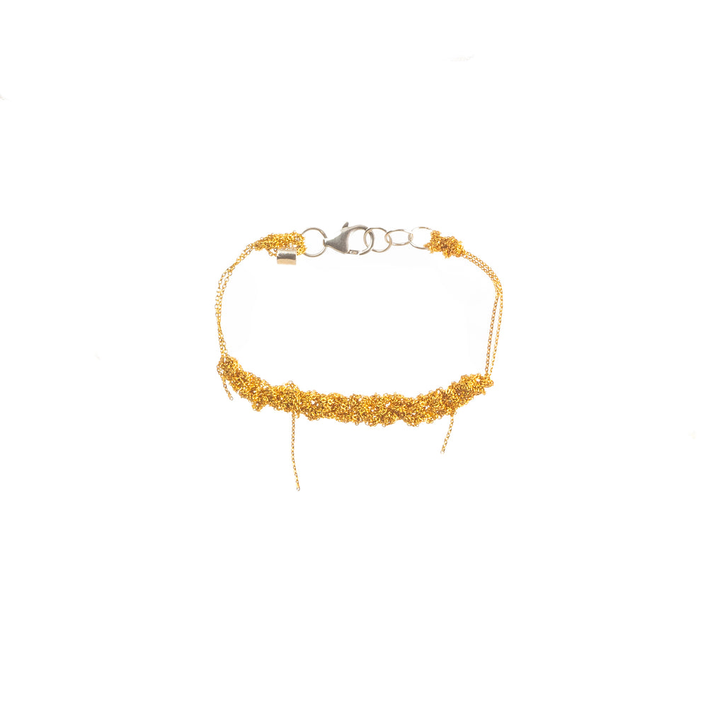 2-Tone Bare Chain Bracelet in Gold