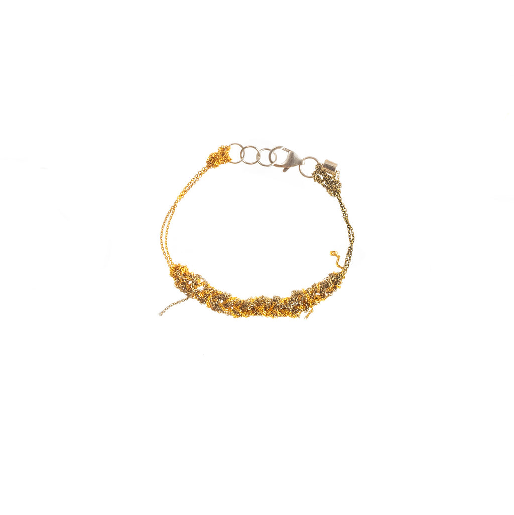 2-Tone Bare Chain Bracelet in Haze + Gold