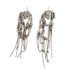 Hairy Drip Earrings in Ash + Charcoal