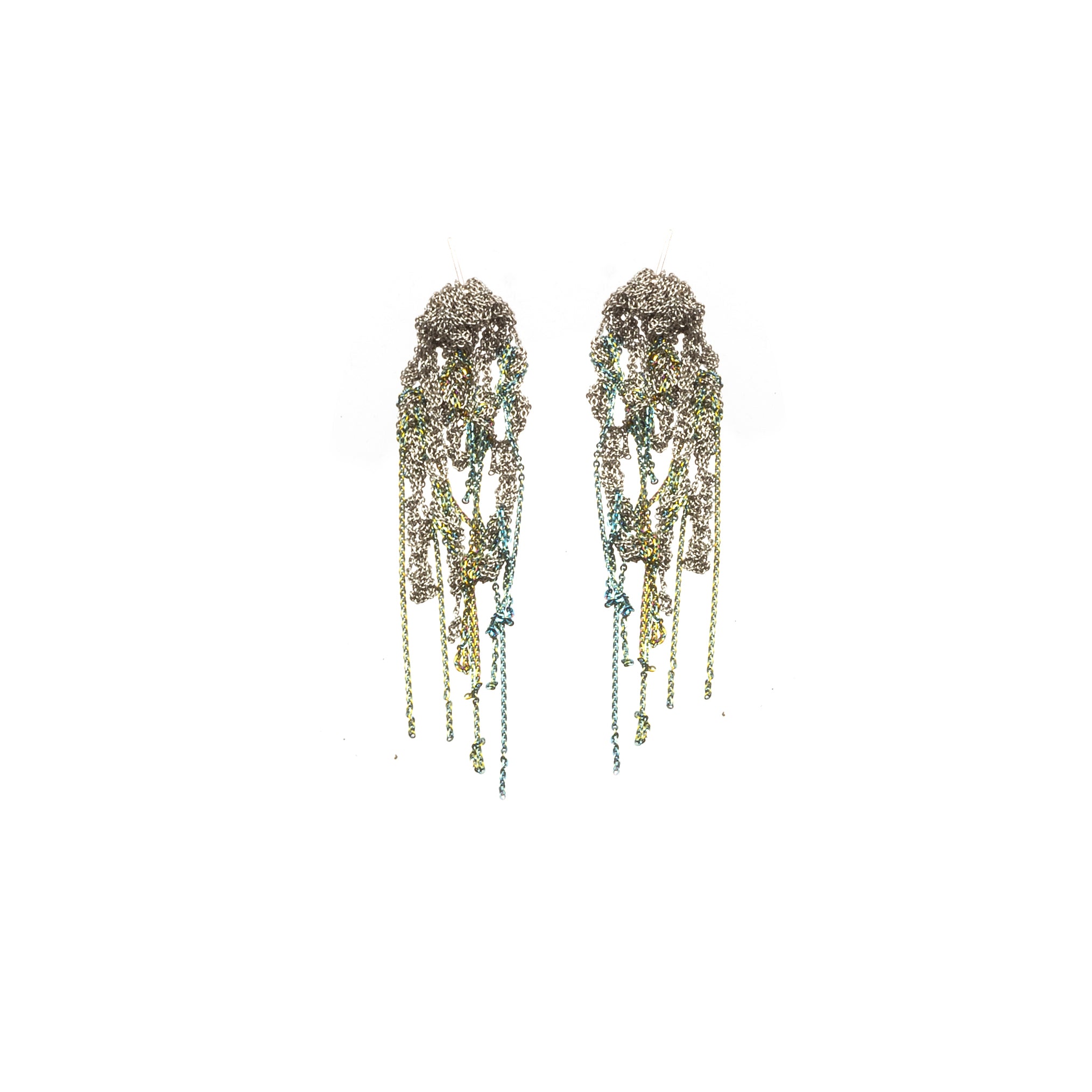 Hairy Drip Earrings in Ash + Anti-Peach