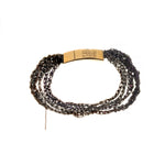 Multi Tress Mini in Chocolate and Iris with Brass Push Clasp