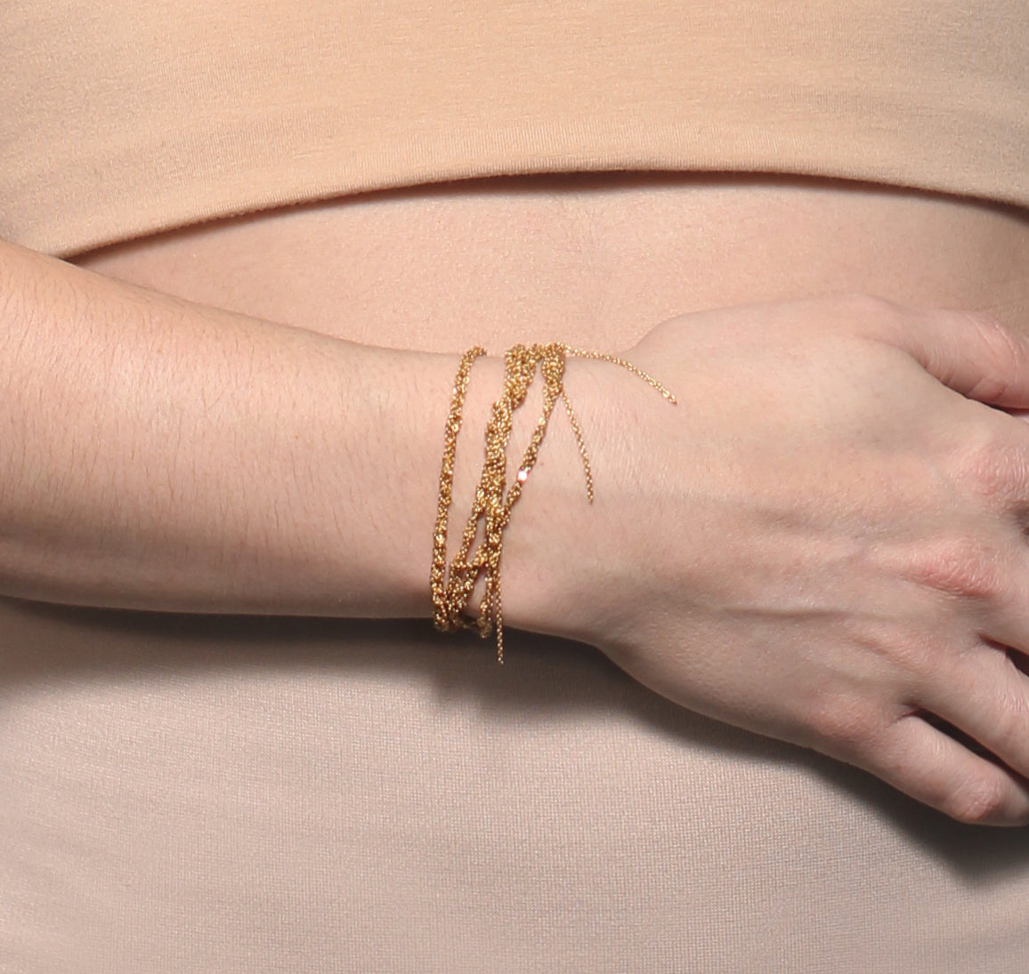 Multi Tress Mini in Chocolate and Iris with Brass Push Clasp