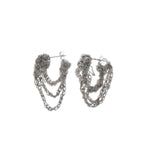 Tiered Cuff Earrings in Faded Silver