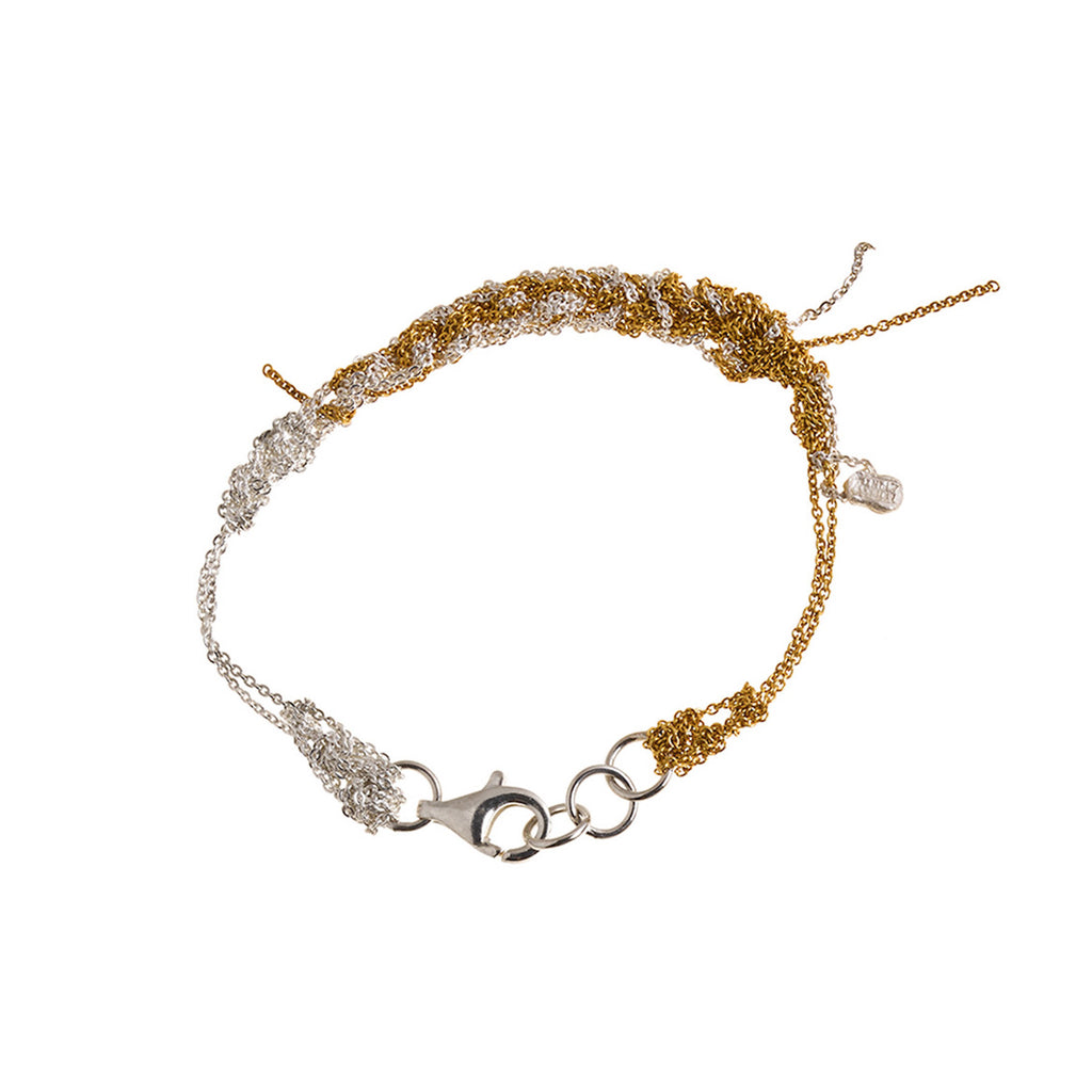 2-Tone Bare Chain Bracelet in Gold + Silver