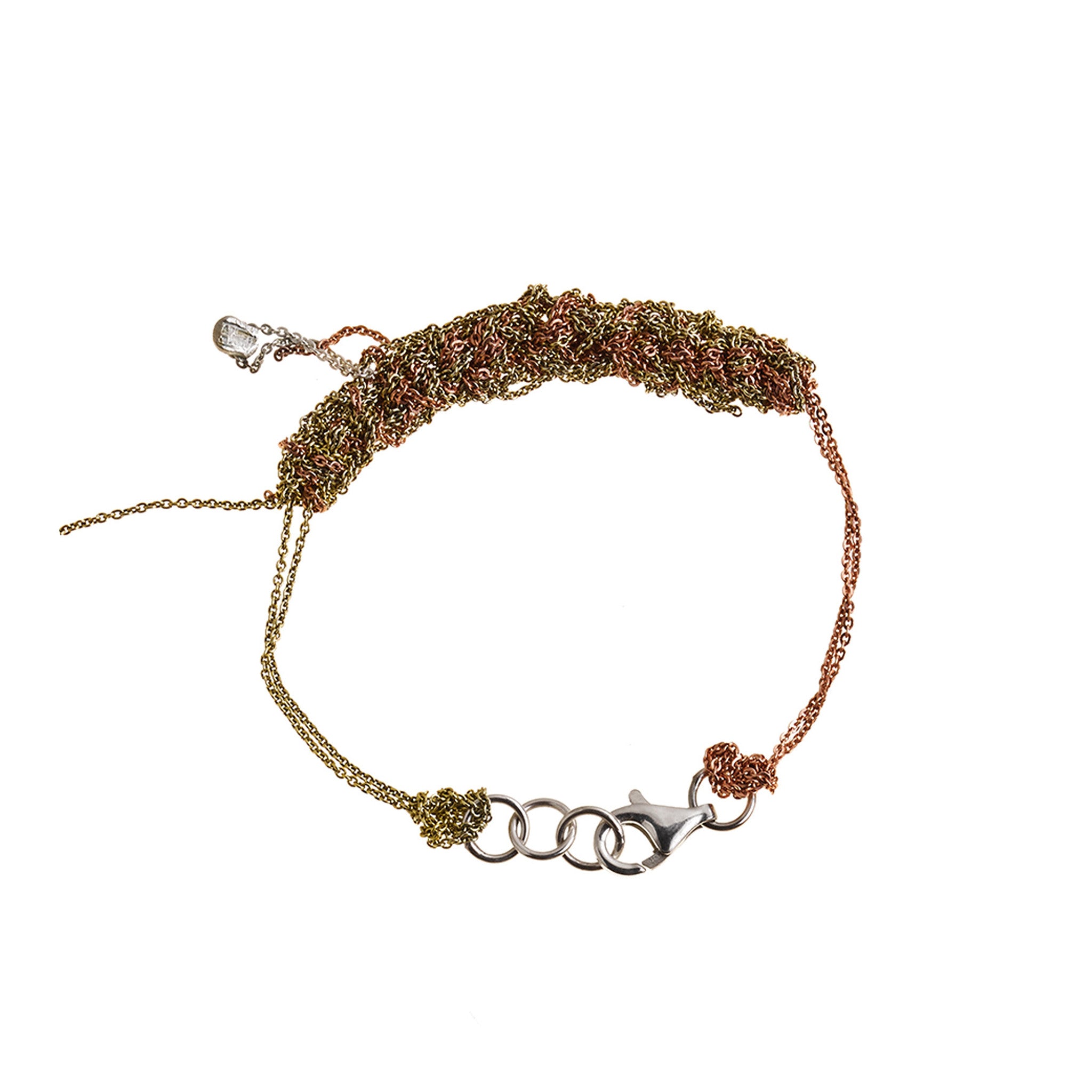 2-Tone Bare Chain Bracelet in Haze + Rose Gold