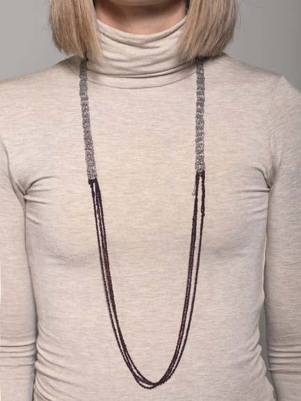 The Slim Necklace in Ash + Charcoal