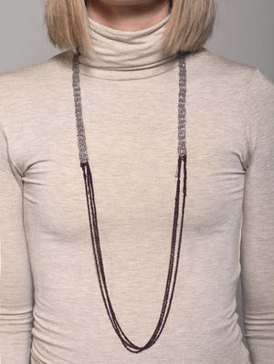 The Slim Necklace in Ash + Charcoal