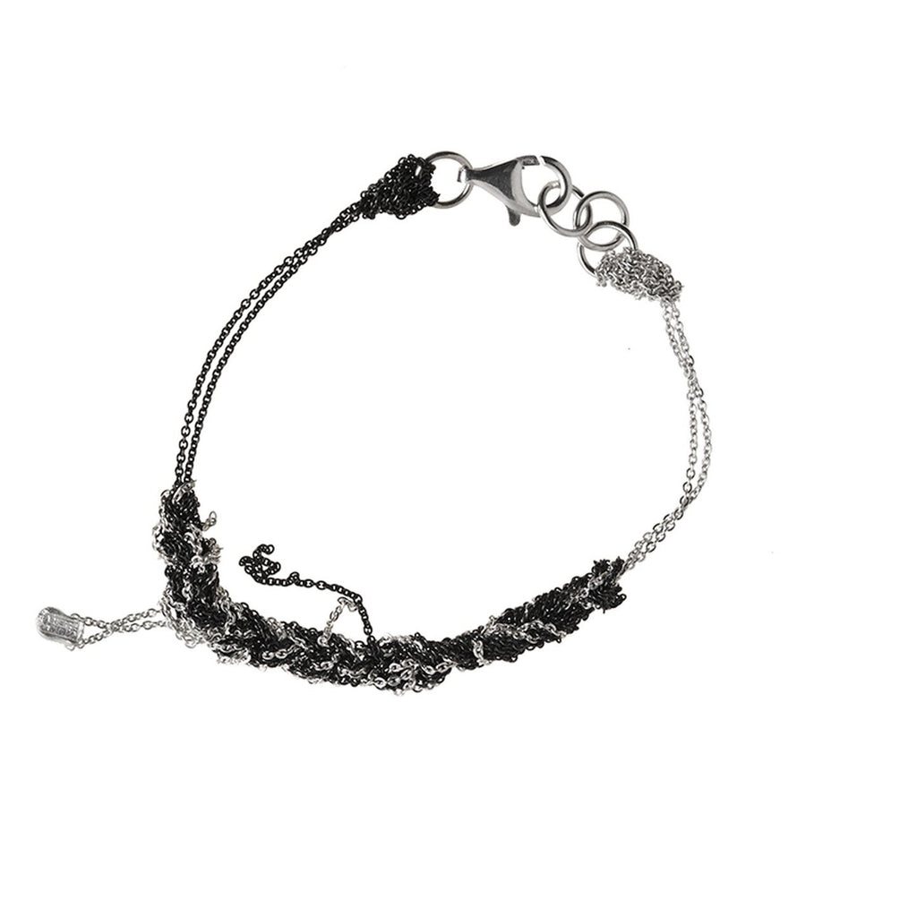 2-Tone Bare Chain Bracelet in Ash + Charcoal