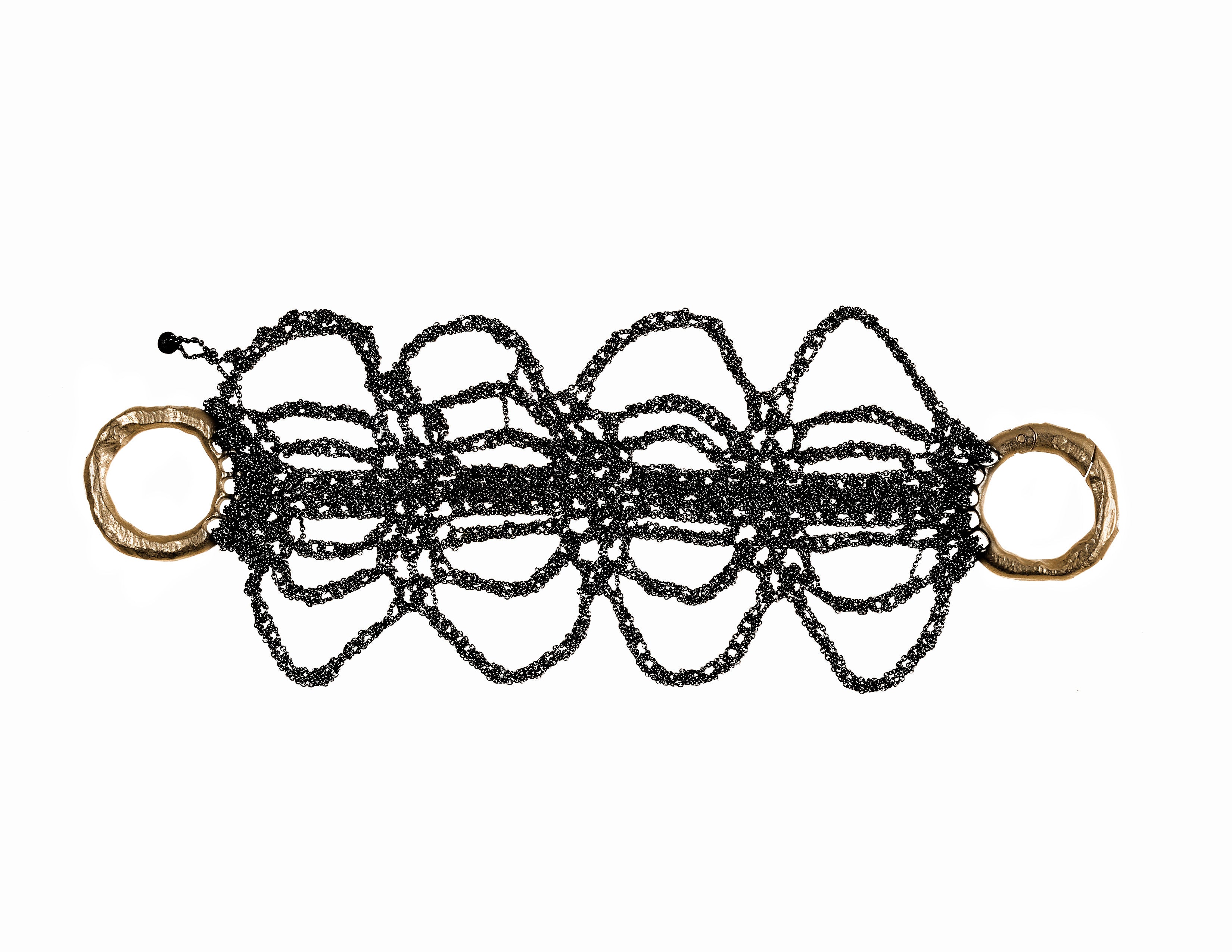 Reaper Bracelet in Charcoal w/ Brass Ring Clasp