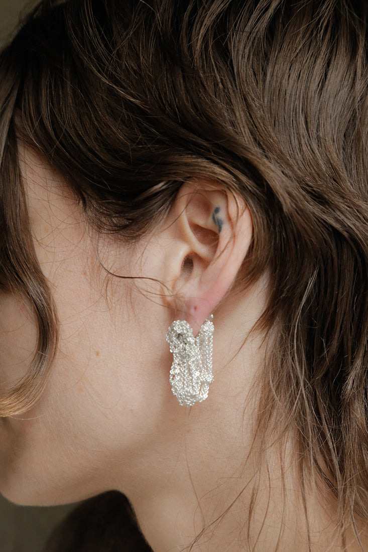 Cuff Earrings in Silver