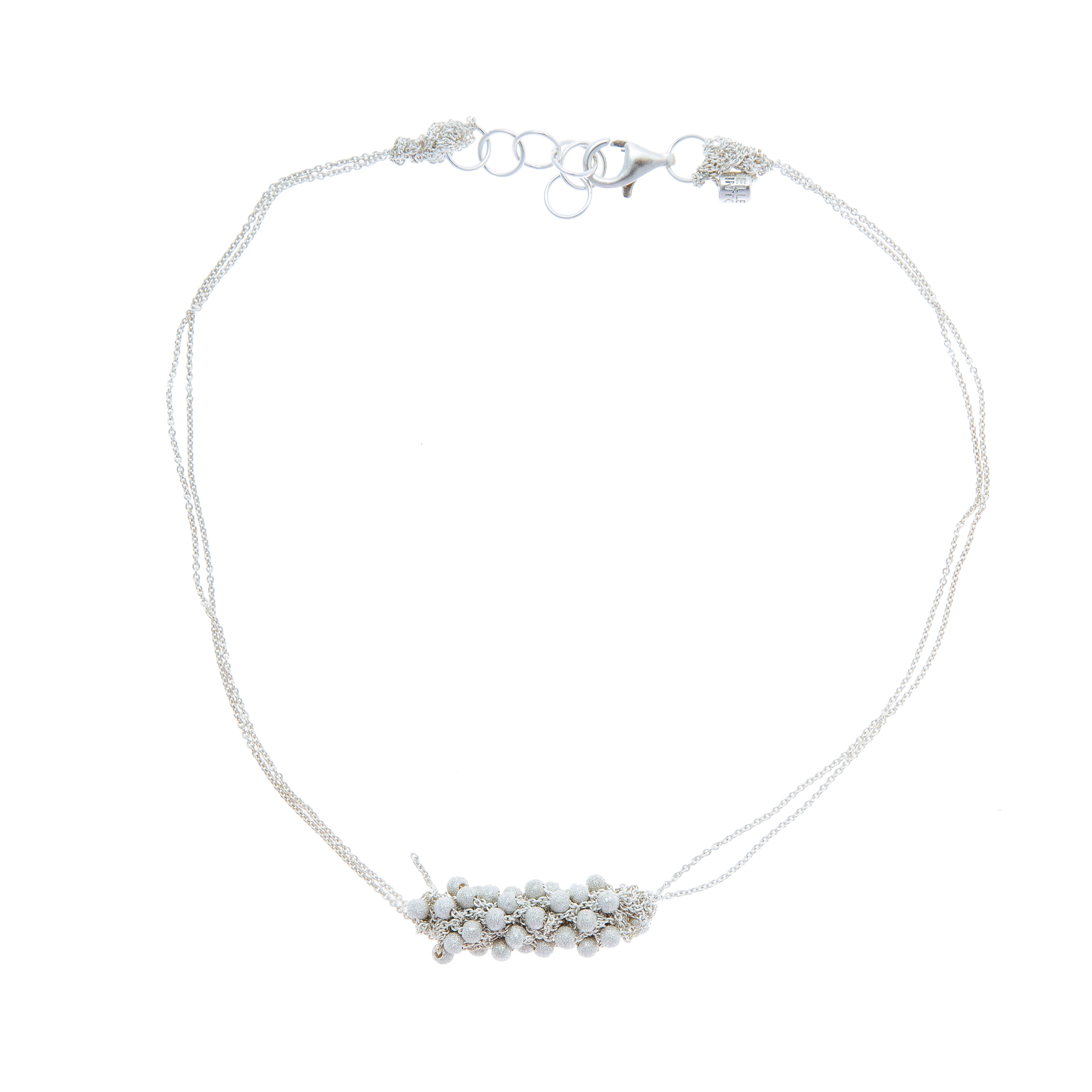 Mini Mumps Necklace in Silver w/Silver Stardust Beads