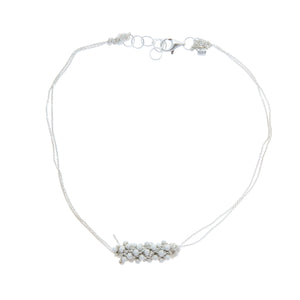 Mini Mumps Necklace in Silver w/Silver Stardust Beads