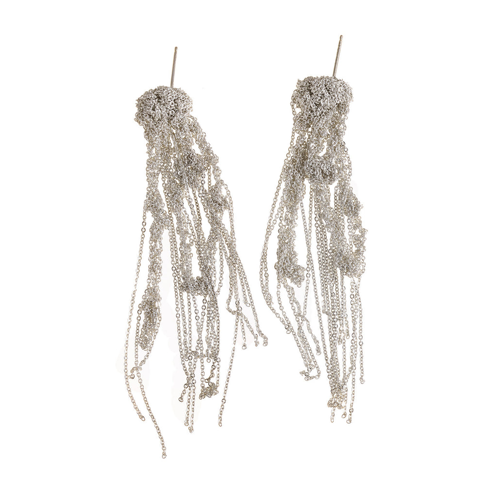 Hairy Drip Earrings in Silver