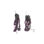 2-Tone Drip Earrings in Charcoal + Plum