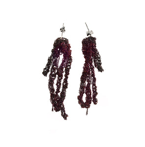 2-Tone Drip Earrings in Iris + Chocolate