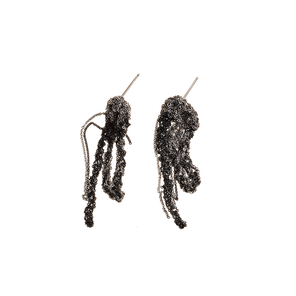 2-Tone Drip Earrings in Ash + Charcoal