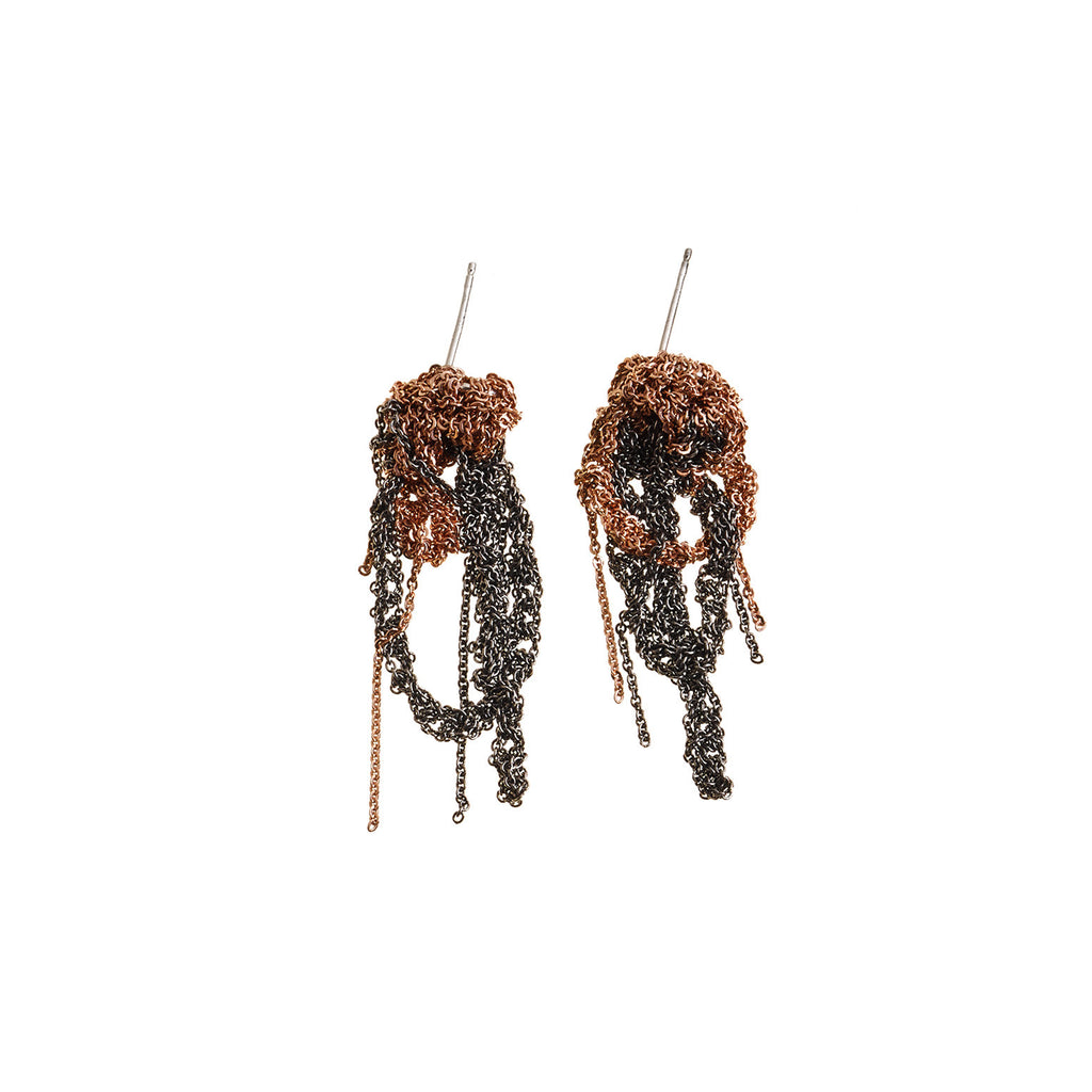 2-Tone Drip Earrings in Faded + Rose Gold