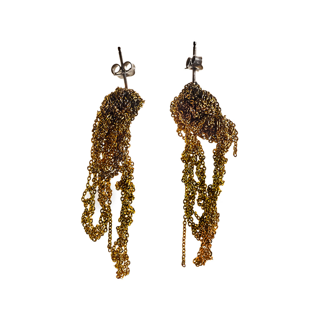 Drip Earrings in Burnt Gold