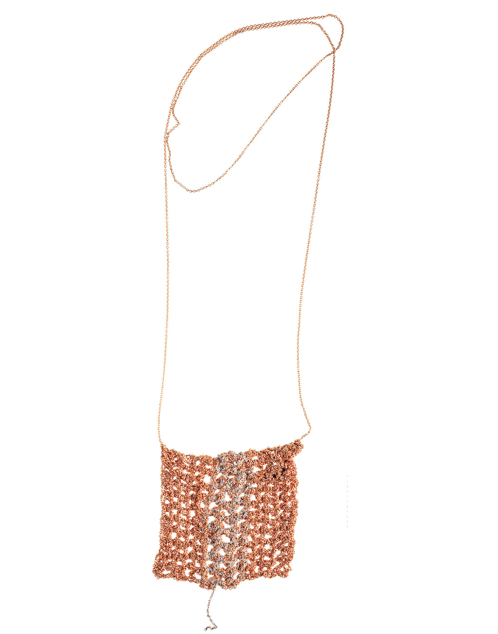 Striped Square Drop in Rose Gold + Silver
