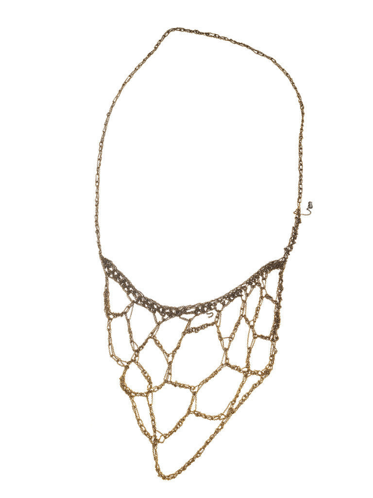 Web Necklace in Gold Gradient