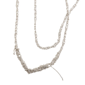 4-Tone Simple Necklace in Silver