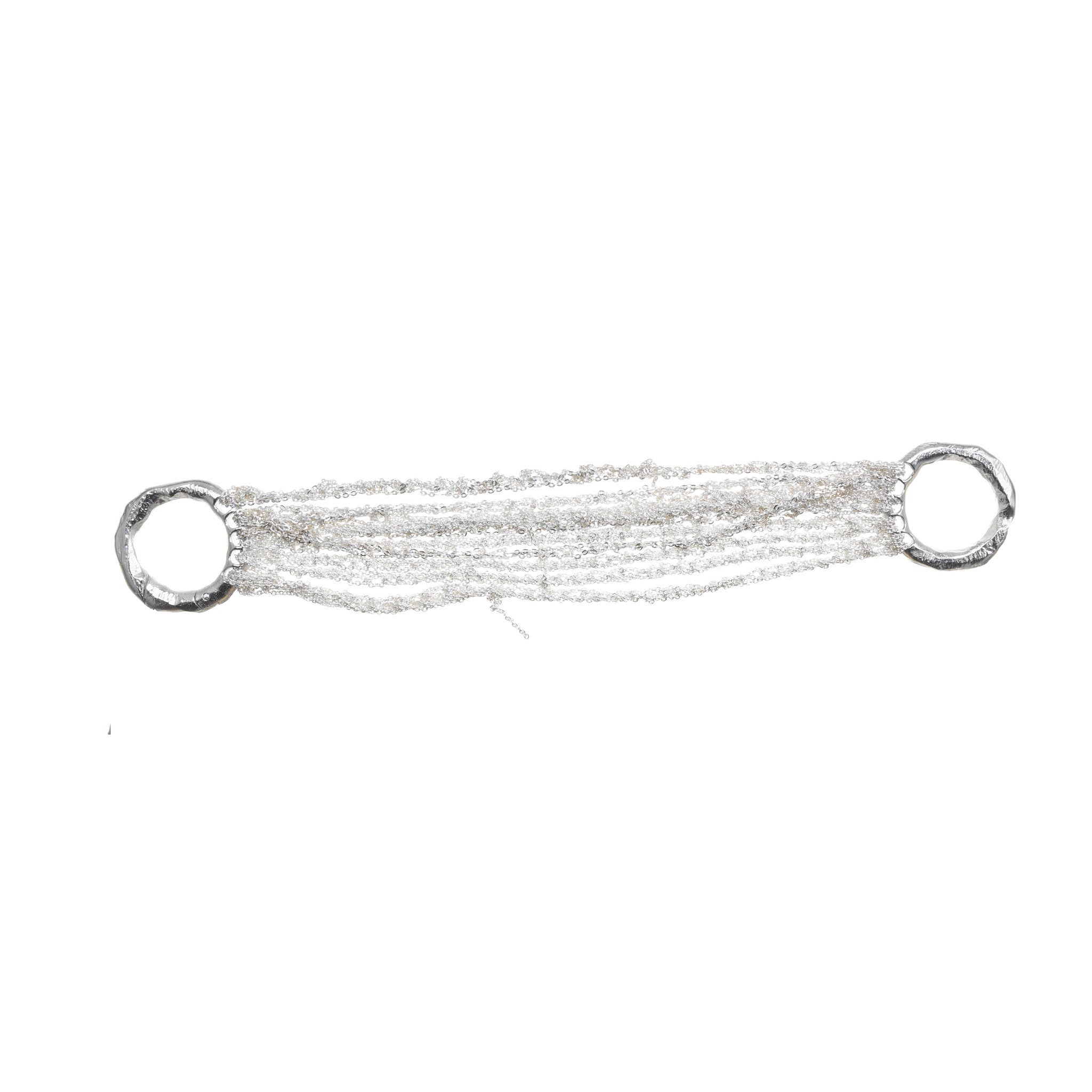 Multi Tress Bracelet w/ Ring Clasp in Silver