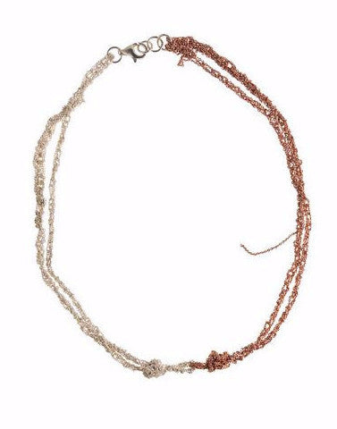 Siamese Choker in Silver + Rose Gold