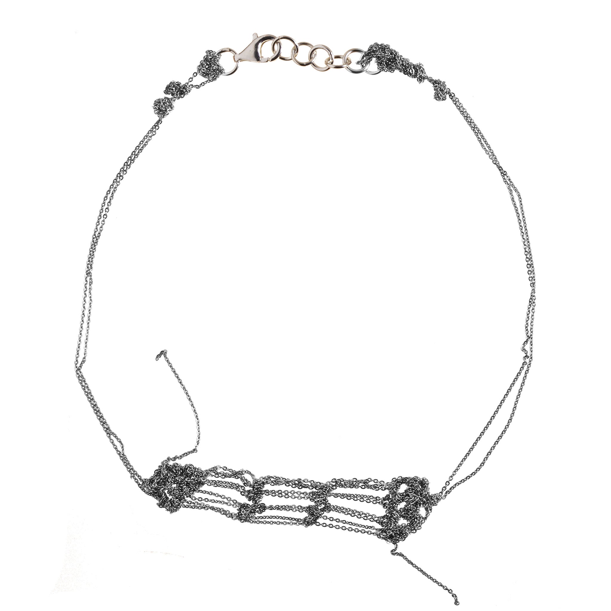 Clasped Bare Frame Necklace in Ash