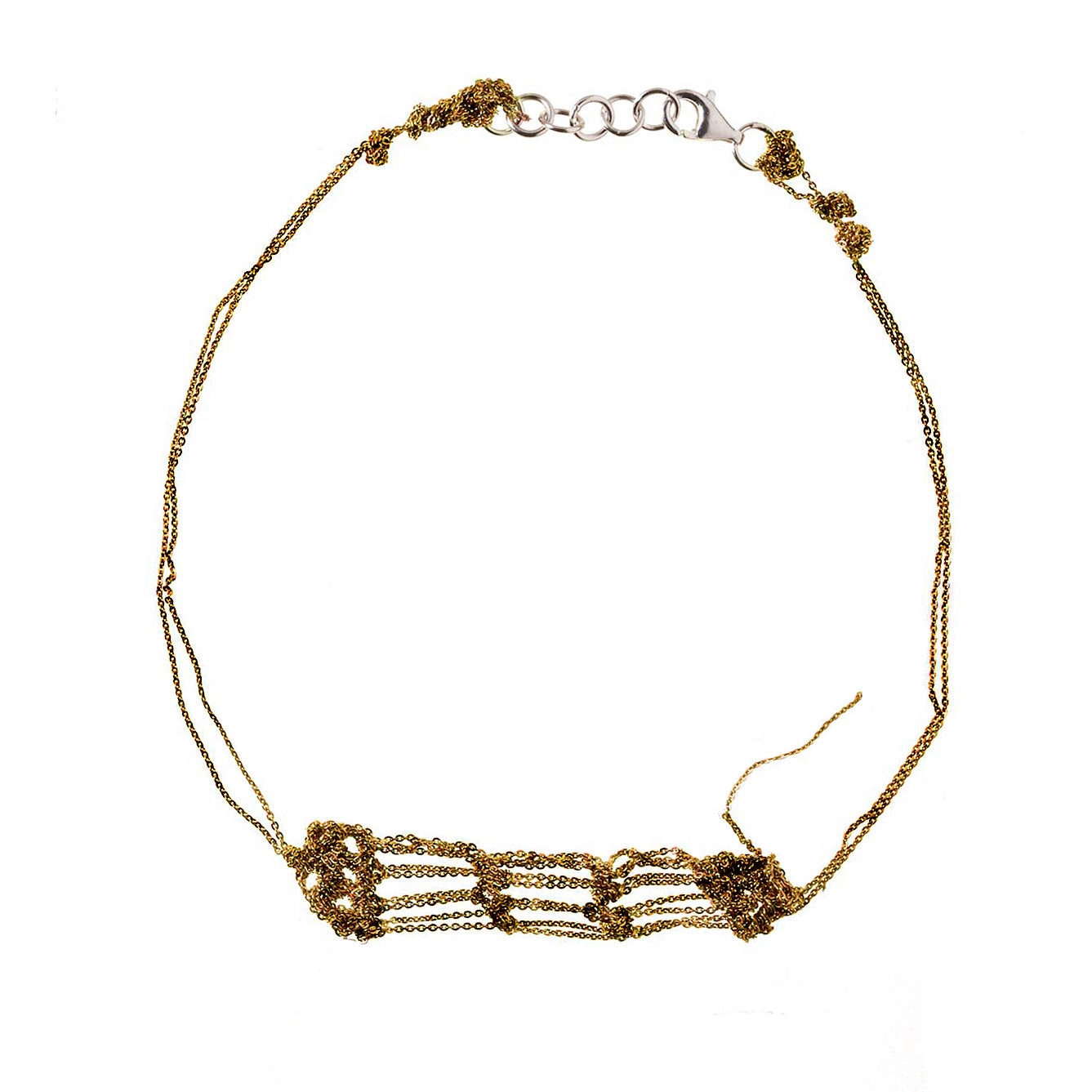 Clasped Bare Frame Necklace in Burnt Gold
