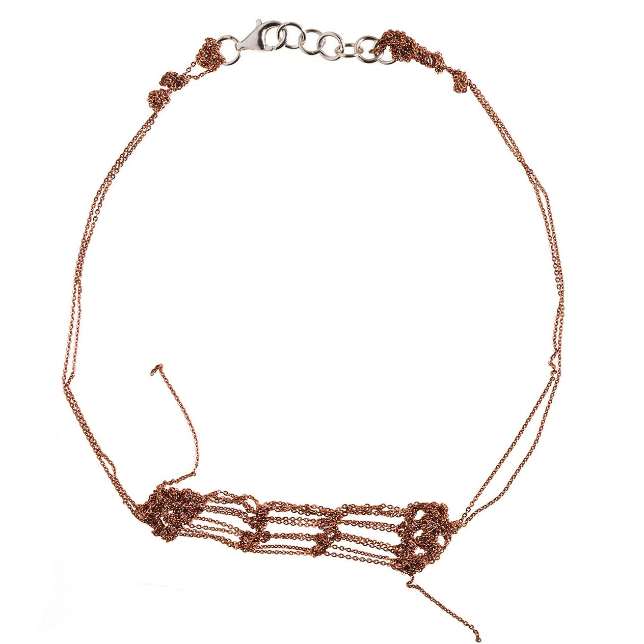 Clasped Bare Frame Necklace in Rose gold