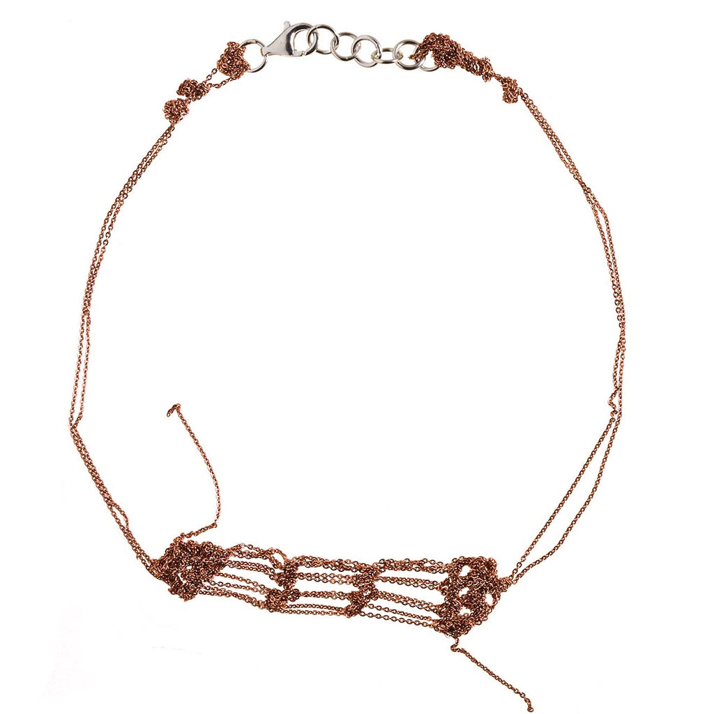 Clasped Bare Frame Necklace in Rose gold