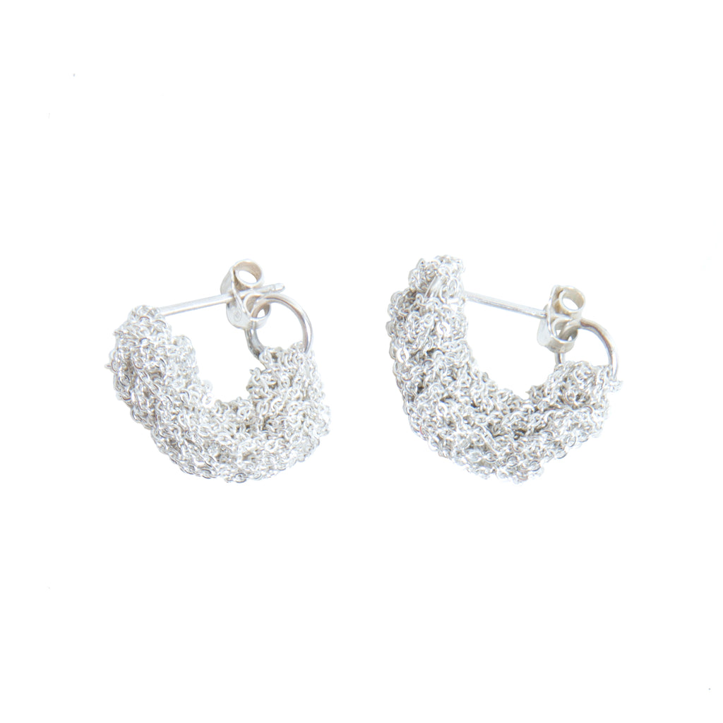 Pipette Cuff Earrings in Silver