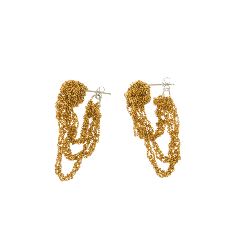 Tiered Cuff Earrings in Gold