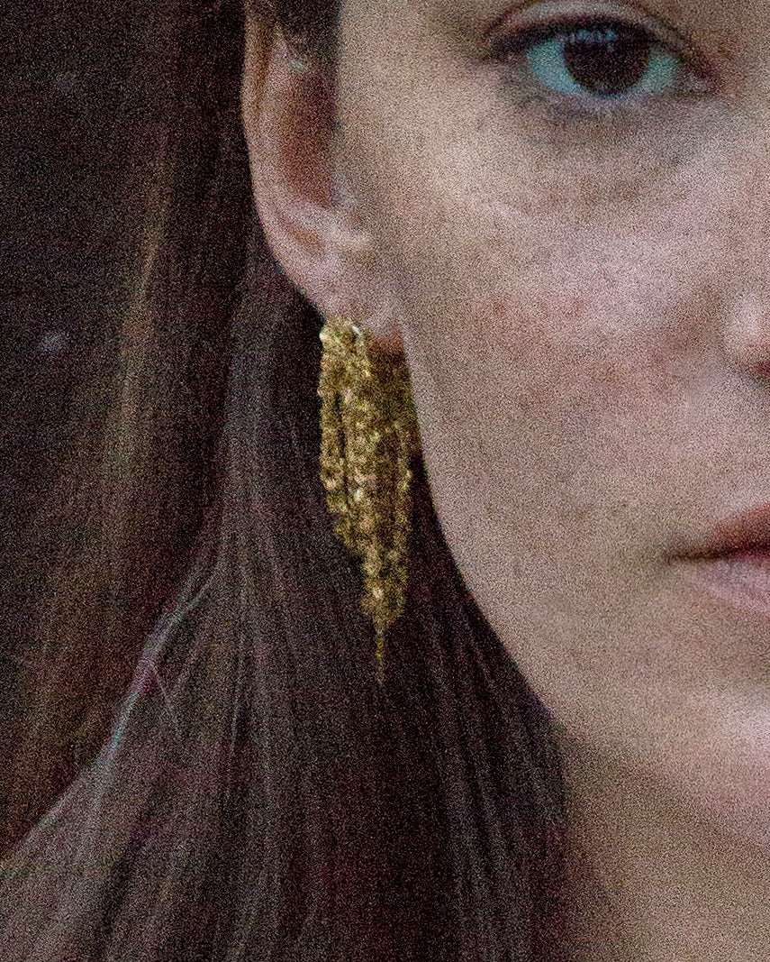 Tiered Cuff Earrings in Faded Silver