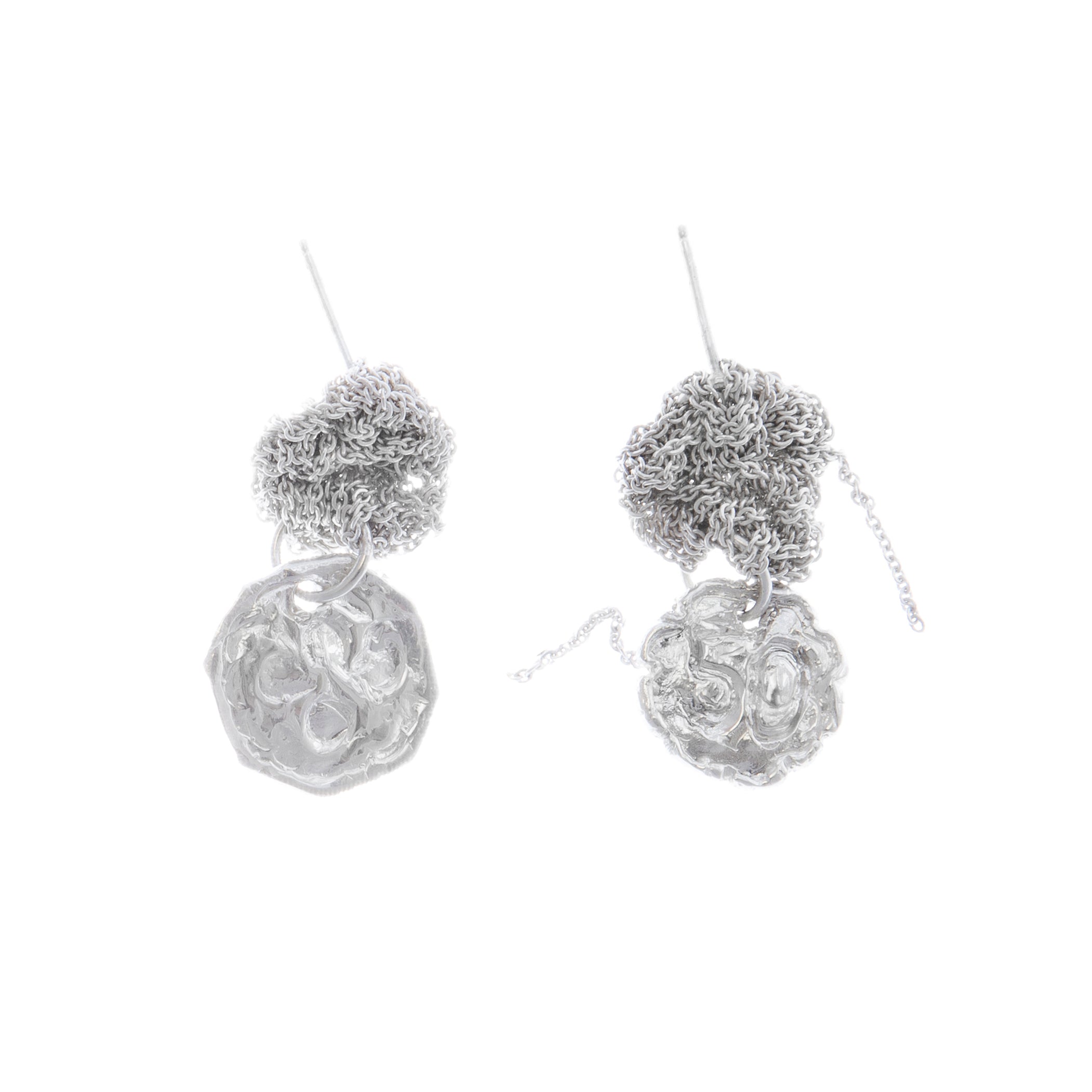 Currency Earrings in Silver