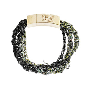 Multi Tress Mini with Push Clasp in Lichen and Charcoal