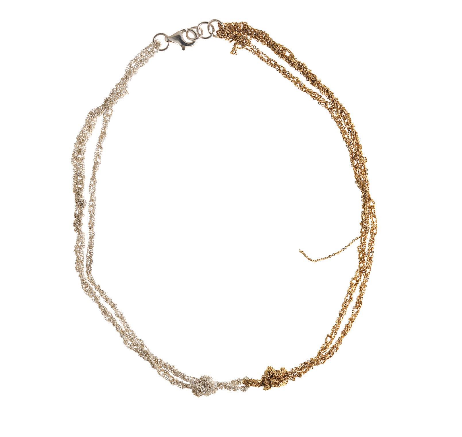 Siamese Choker in Silver + Gold