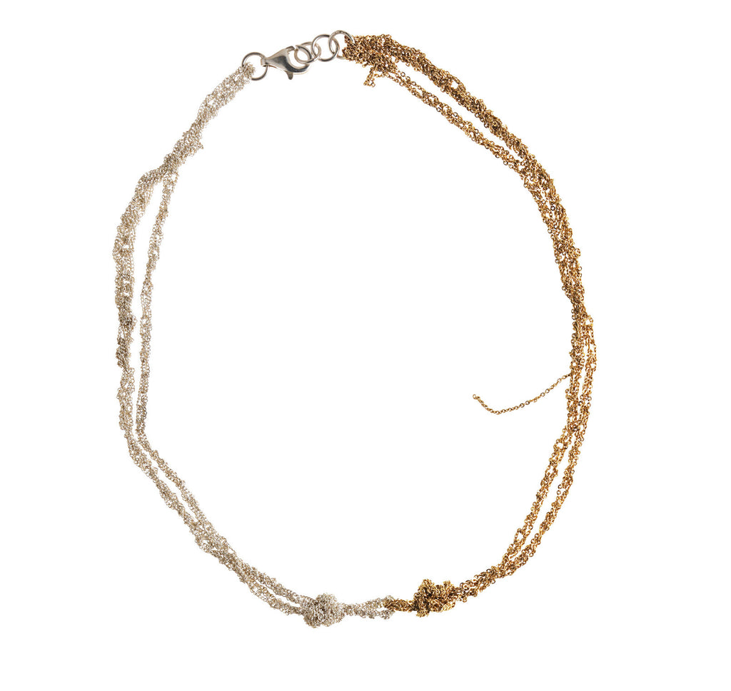 Siamese Choker in Silver + Gold